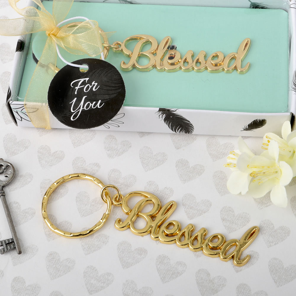 Blessed Metal Key Chain - Gold